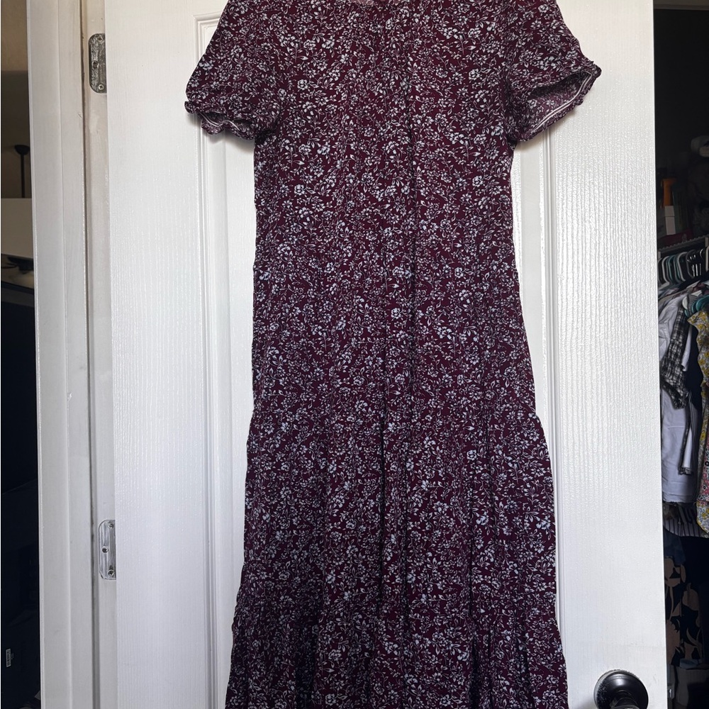 J Crew Floral Burgundy Dress